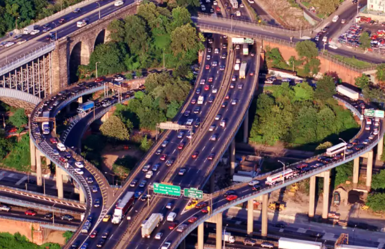 Traffic on the Cross Bronx Expressway
